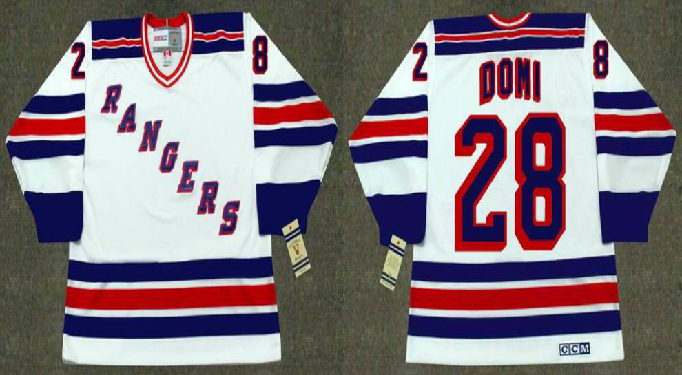 2019 Men New York Rangers 28 Domi white CCM NHL jerseys
